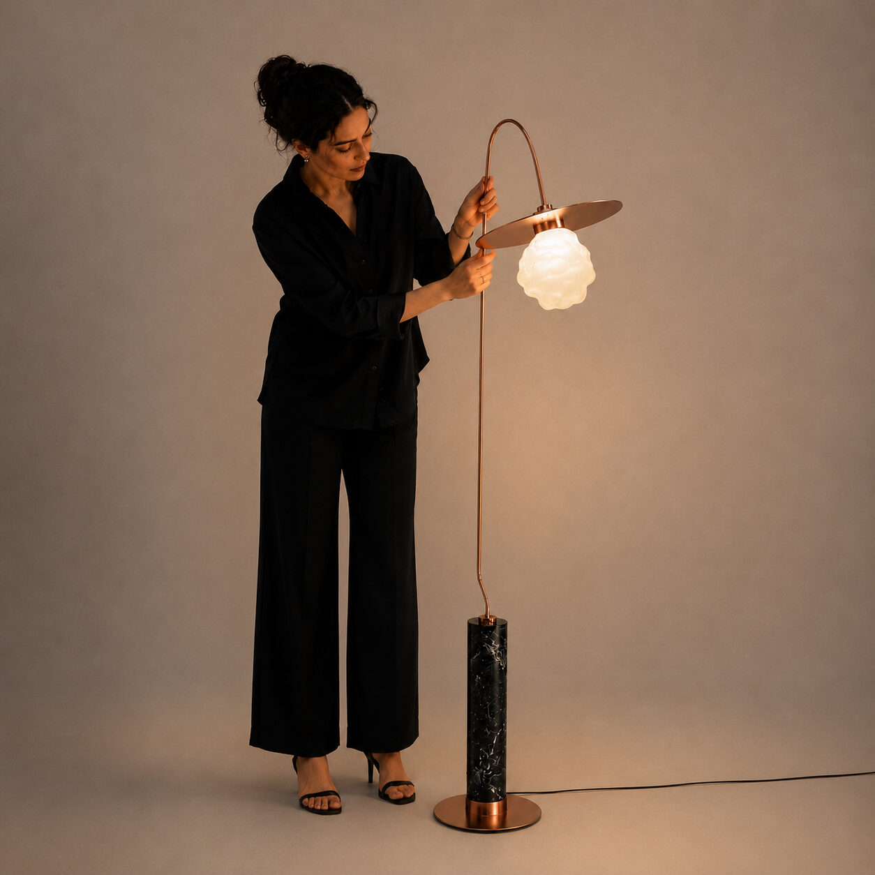 Asterion: Scale. The sphere sits just above eye level when standing.