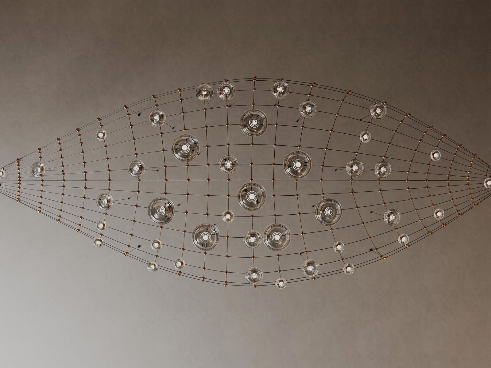Drewdrops: The same system shaped as a lens for a narrower space.