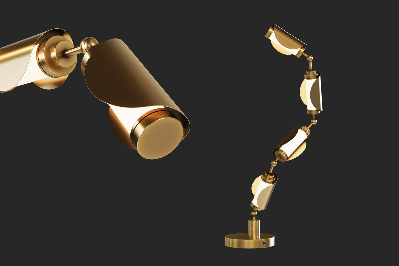 Gloworm: Table lamp. Each segment rotates on its own joint.